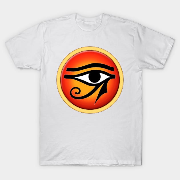 Eye Of Ra On Sun Disk T-Shirt by Art By Cleave